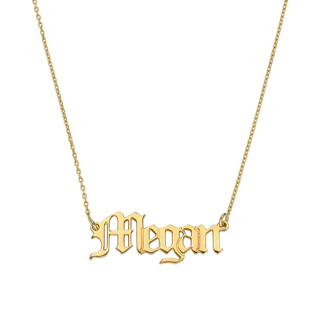 Old English Name Necklace